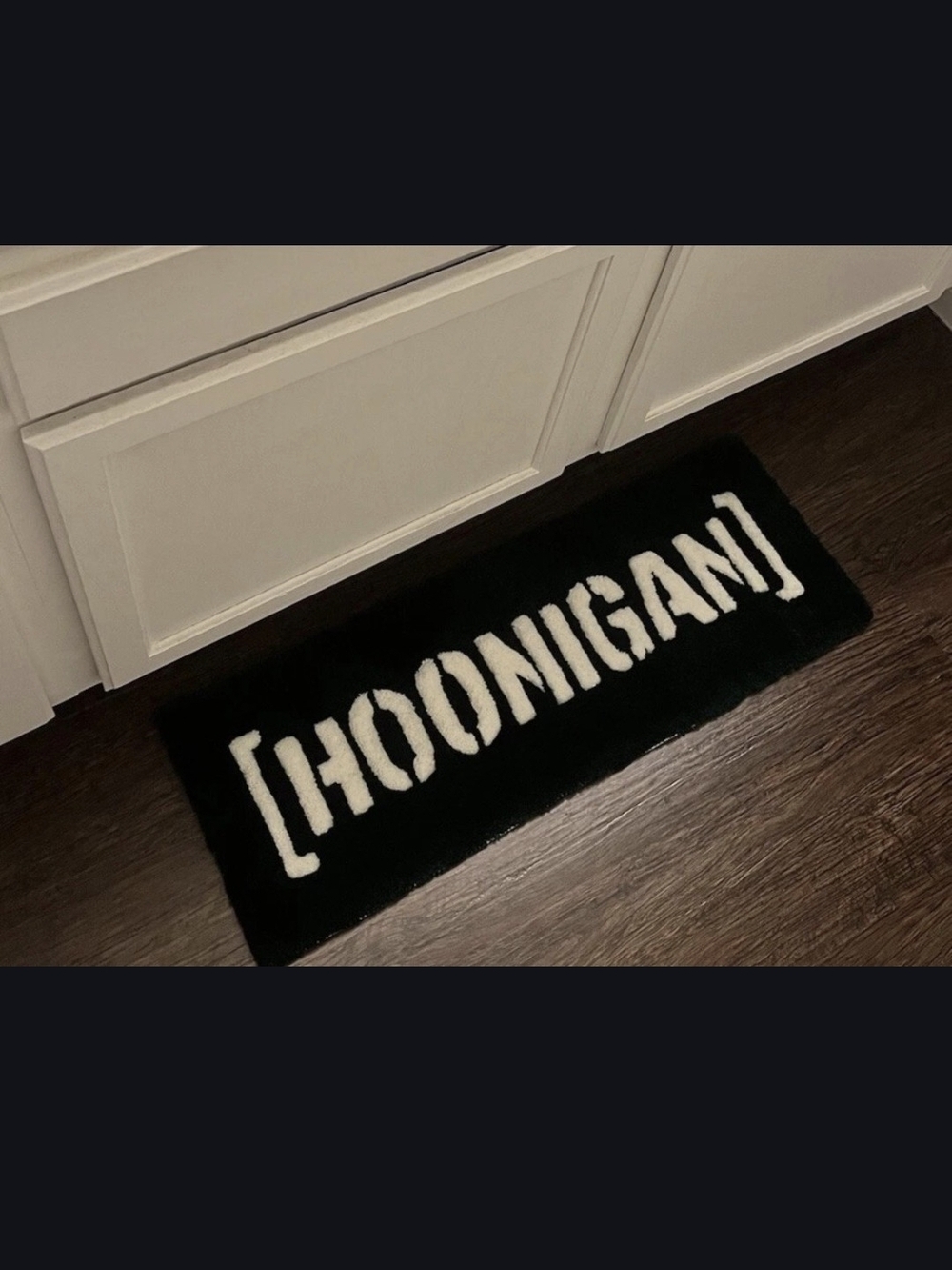 Green and White Logo Accent Rug